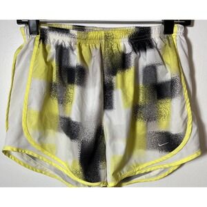 NIKE Medium Women's TEMPO DRI-FIT Runner Shorts-White/Yellow/Black 455702-710‎